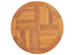 Superficie De Mesa Redonda Madera Maciza De Teca 2,5 Cm 50 Cm