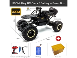 Coche RC 4x4 de 112 pulgadas con luces LED, control 2.4G, todoterreno robusto para senderos y aventuras, versión negra para niños. Aeuzwr