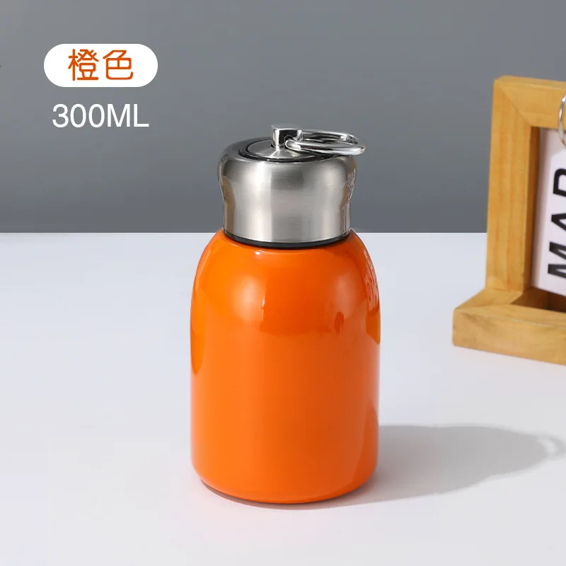 (laranja 300ml) Garrafa Térmica De Viagem De 300ml Para Água/café, Em Aço Inoxidável Com Isolamento A Vácuo.