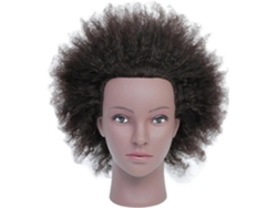 Cabeza De Maniquí De Cabello Rizado Africano Con Soporte Para Salón De Belleza.