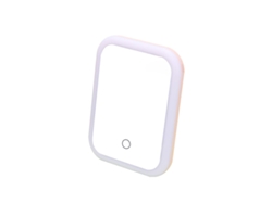 Espejo de maquillaje LED con pantalla táctil, portátil, plegable y con luz regulable. MDUG (rosa)