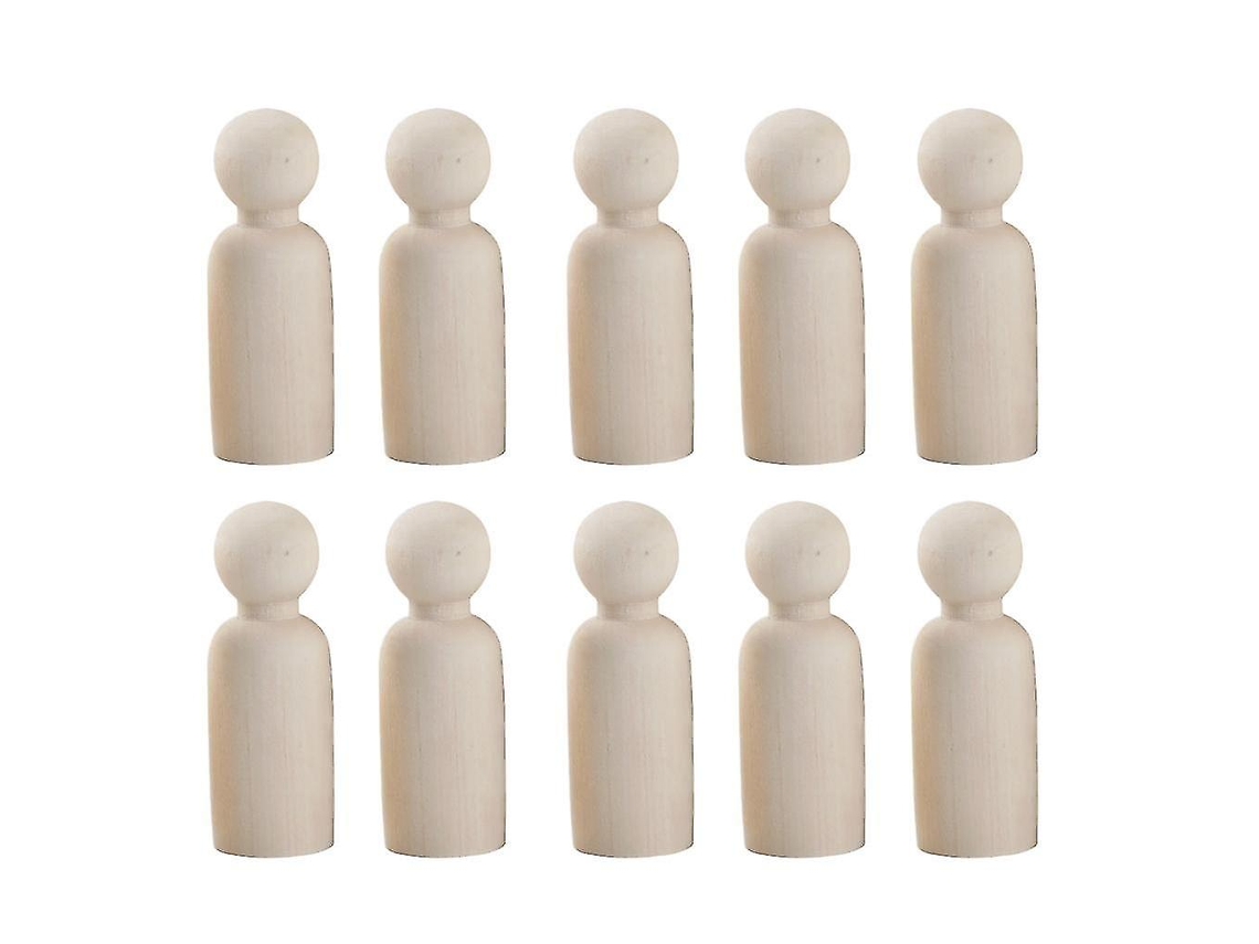 10 cuerpos de muñecas de madera pequeños sin pintar para manualidades