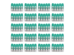 20 conectores de cable sin tornillos, terminales rápidos para iluminación, construcción y suministros industriales Pct665 (verde)