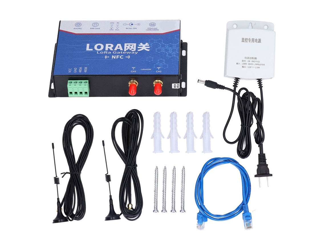 Puerta de enlace con antena antiinterferencias de 10 a 30 V CC para monitoreo agrícola