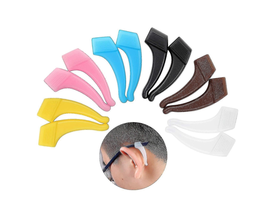 6 pares de ganchos de silicona para las orejas para gafas, accesorios deportivos antideslizantes para un uso cómodo, Rosewell