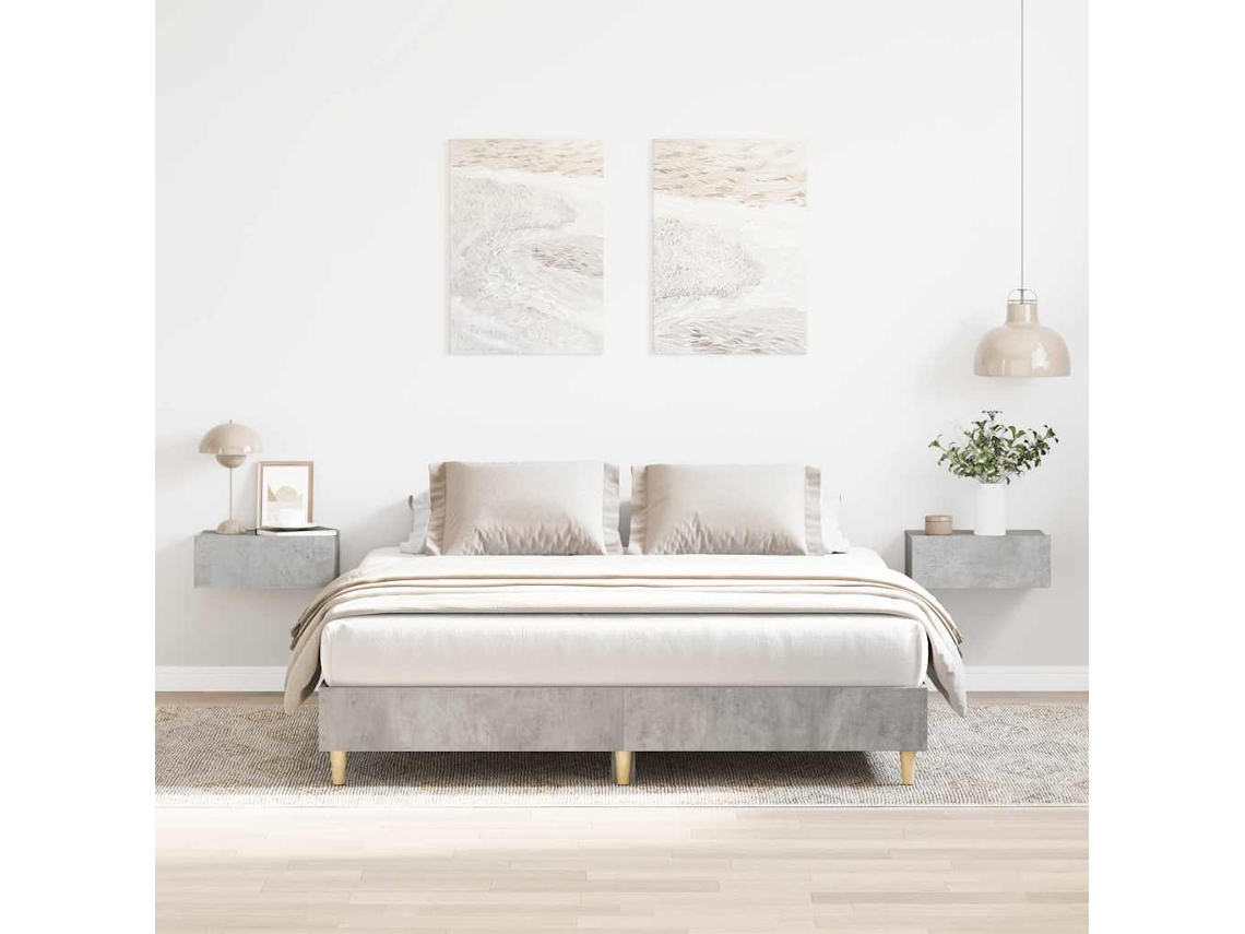 Estructura De Cama Sin Colchón Gris Hormigón 150x200cm