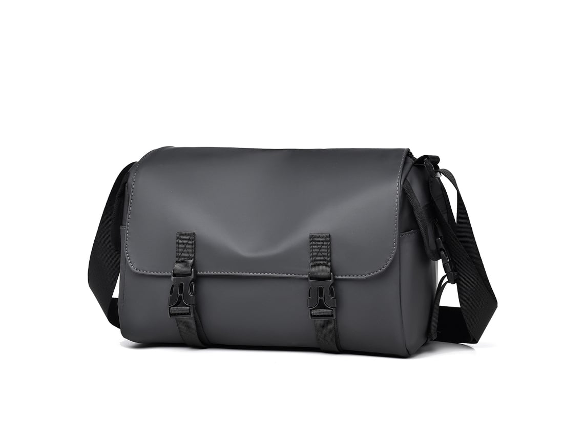 Bolso bandolera grande para hombre, color gris, repelente al agua, sencillo, elegante y moderno, con gran capacidad.