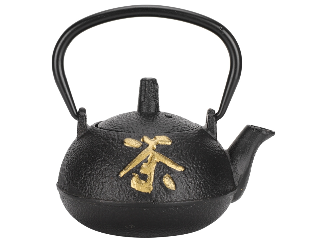 Hervidor De Hierro Fundido Sin Revestimiento Con Colador De 0,3 L. Juego De Té Zen Para El Hogar Y La Sala De Té.