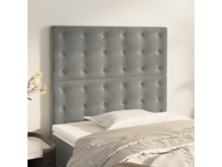 Cabeceros 2 Unidades De Terciopelo Gris Claro 80x5x78/88 Cm
