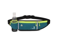 Cinturón deportivo Yuysan para botella de agua, elástico y ajustable, ajuste ceñido al cuerpo, color verde lago.