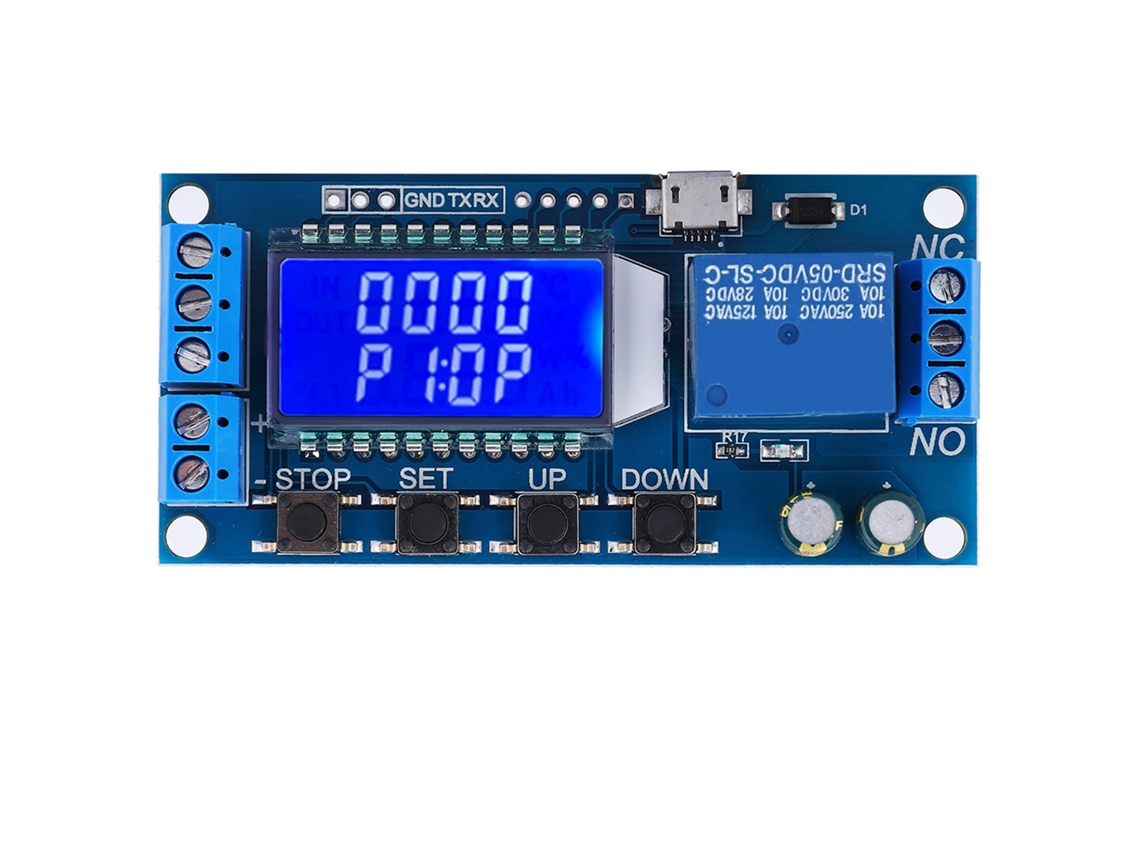 Módulo De Relé De Retardo Apagado Con Lcd 5v 12v 24v Temporizador 0.01s-9999min