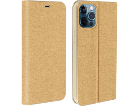 Funda iPhone 12, 12 Pro AVIZAR Tarjetero Dorado