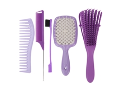 Set De 5 Peines Y Cepillos Para Cabello Hombre, Resistente Al Calor, Desenredante Y Estilizado