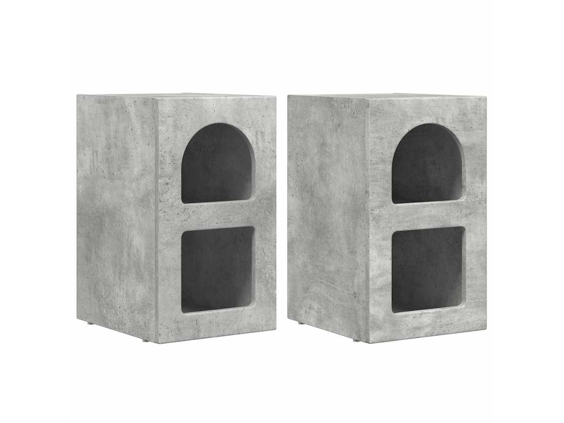 Maison Exclusive - Mesita De Noche 2 Pcs Gris Concreto 29,5 X 33,5 X 50 Cm