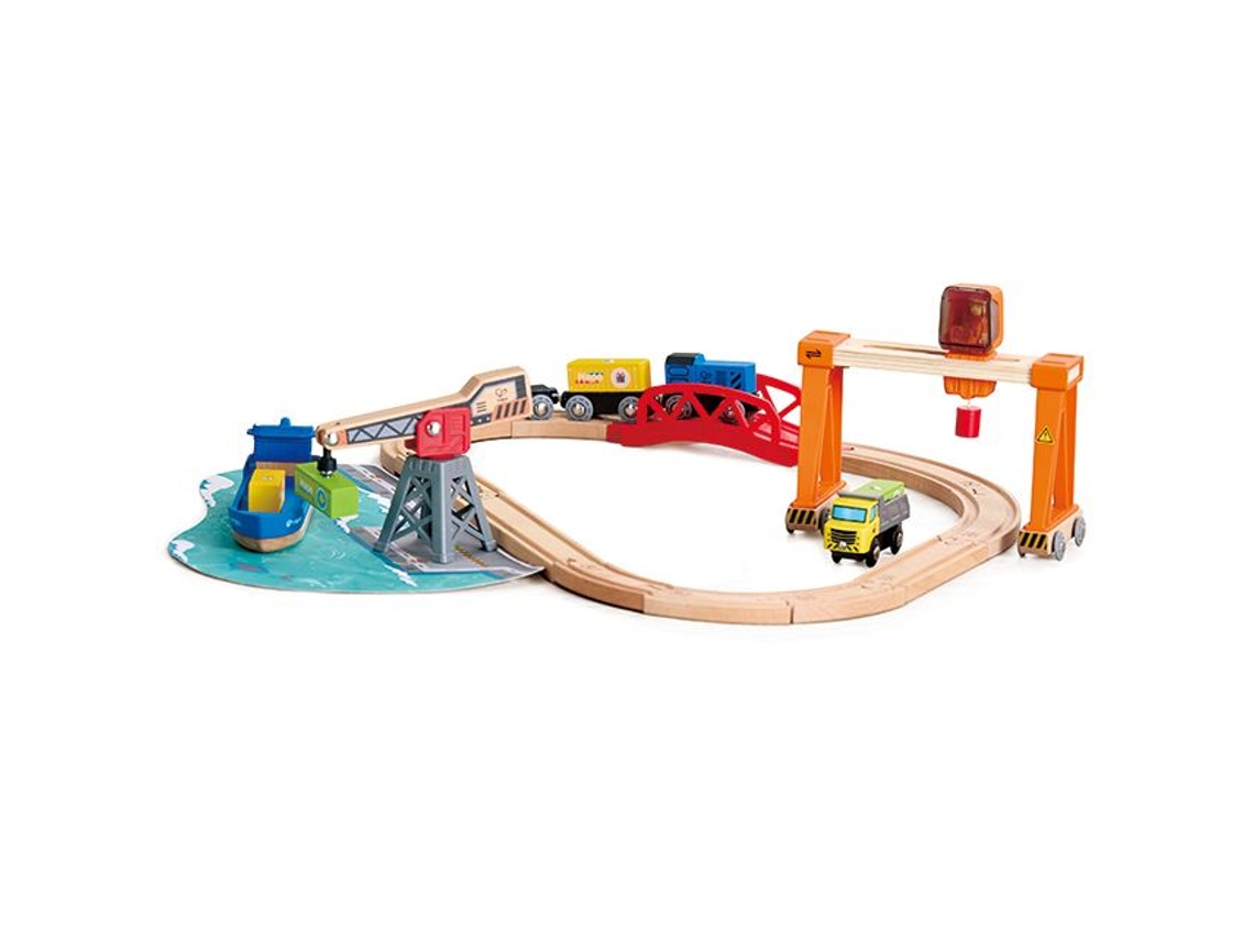 Juego de juegos Hape Harbor con sistema de elevación y carga