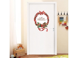 Gran pegatina navideña para ventana y pared con árbol de Navidad decorativo