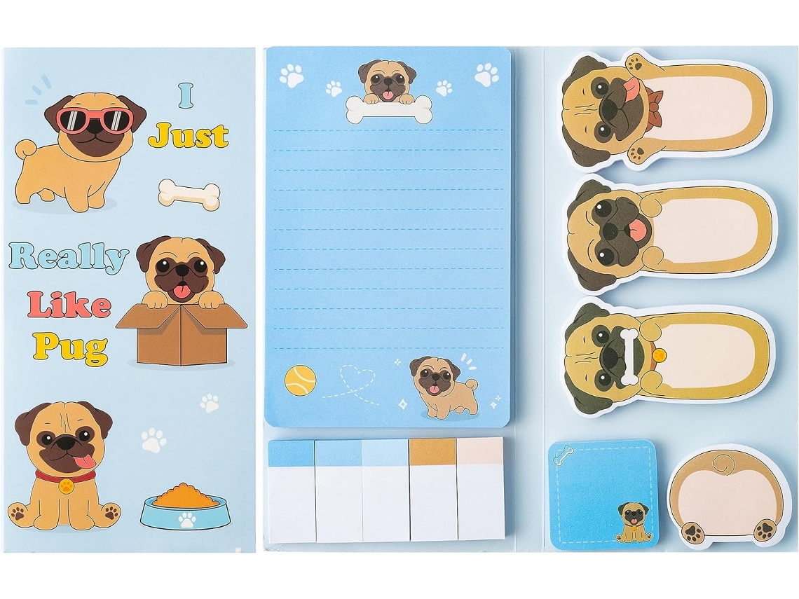 Juego de notas adhesivas Eifson Notepad con 550 hojas (estilo pug)
