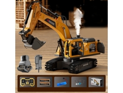 Amarillouna Batería4drc 4d-e1 E3 3 En 1 Excavadora Rc Aleación Luces Pulverización Rtr Juguetes Niños