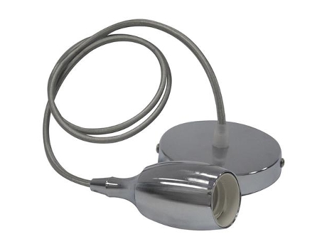 Suspensión de cable (1 m) Weber Chrome E27 IP20 MAX 60W HOROZ ELECTRIC