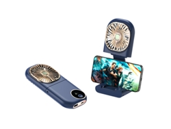 Ventilador De Mano Plegable Con Cordón Para Colgar: Mini Ventilador Multifuncional Y Portátil - Azul