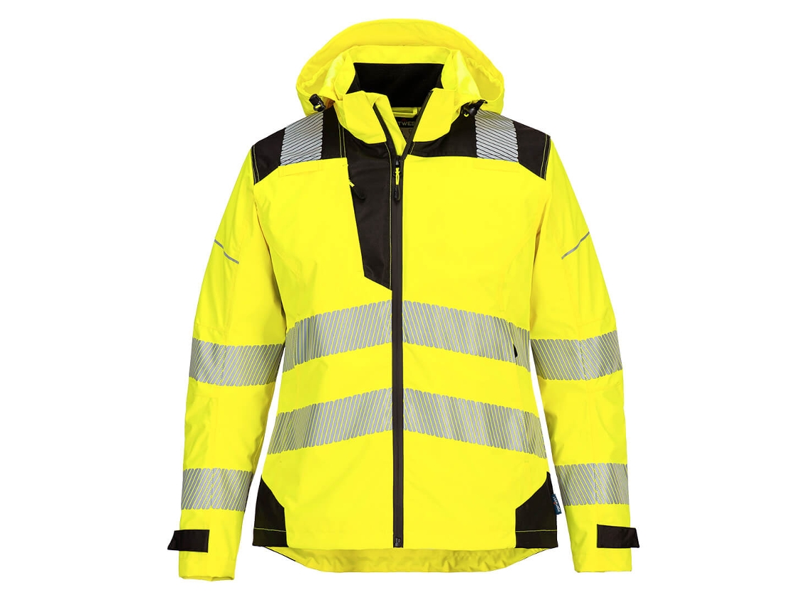 Chaqueta De Mujer Pw3 De Alta Visibilidad Para Lluvia Amarillo Negro / Xs