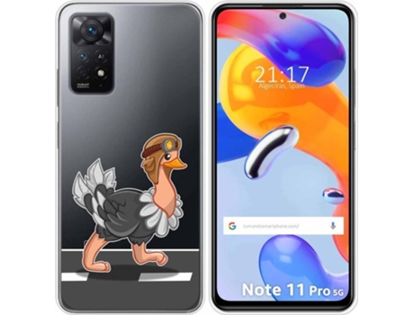 Carcasa Xiaomi Redmi Note 11 Pro TUMUNDOSMARTPHONE Dibujos Transparente Avestruz Multicolor