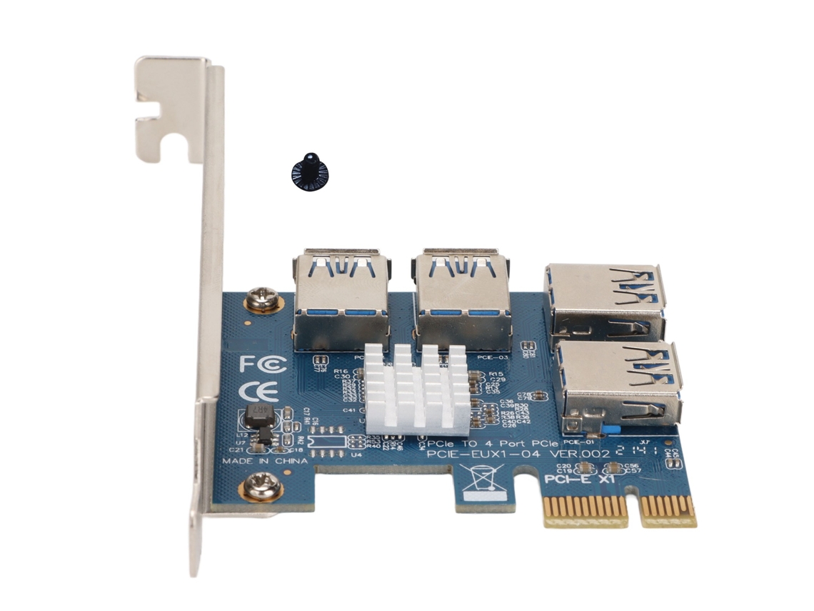 Tarjeta Riser Pcie 1 A 4 Con 4 Puertos Usb 3.0 Adaptador De Interfaz Gráfica X4 X8 X16