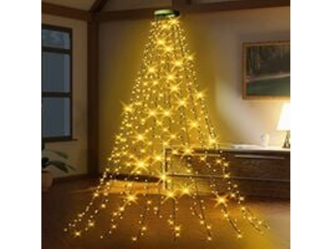 Luces Led Para Árbol De Navidad, 2 Anillos De 16 Metros, 400 Led, Incluye Mando A Distancia, Luz Blanca Cálida, Bajo Consumo Energético, Dis