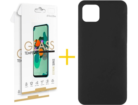 Carcasa + 2 Protectores de Vidrio iPhone 13 Mini SKYHE Silicona Líquido Negro