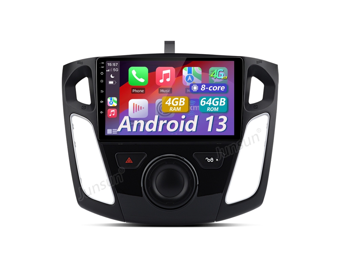 Radio Android 13 para Ford Focus 2011-2019 | 8 núcleos | 4 GB 64 GB | Pantalla IPS HD de 9" | CarPlay/Android Auto inalámbrico | Junsun DSP Audio