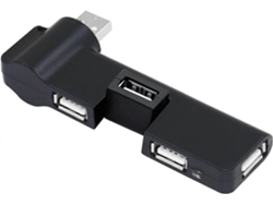 Hub Usb 2.0 De 4 Puertos Con Rotación 180 Grados, Plug Play, Compacto Y Compatible Con Windows/mac/linux