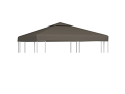 Toldo De Cenador 2 Niveles 310 G/m² 3x3 M Gris Topo