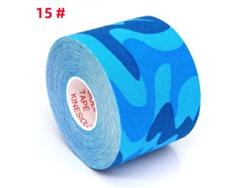 Parche adhesivo elástico para el alivio del dolor y la tensión musculoesqueléticos en la rodilla. Mdug (Camuflaje azul, 7,5 cm x 5 cm)