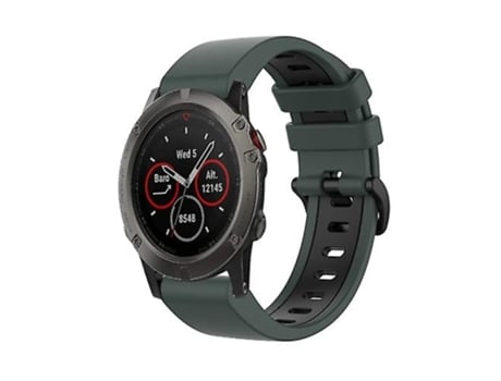 Correa De Reloj Inteligente Para Garmin Fenix 5X Plus 26 Mm Correa De Reloj Deportiva De Silicona De Verde Oliva-Negro VENISYMLIS