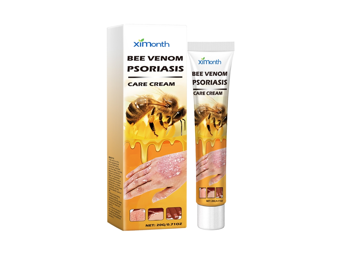 Crema calmante con veneno de abeja para un alivio rápido.