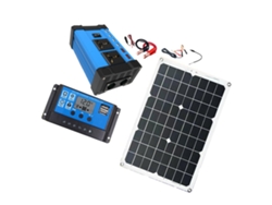 Sistema de generador solar de 300 W, inversor de 12 V a 220 V, panel solar de 18 W y 18 V con controlador.