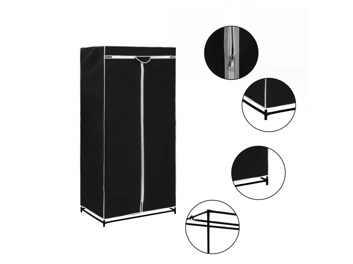 Armario 75x50x160 cm Negro DKD HOME DECOR