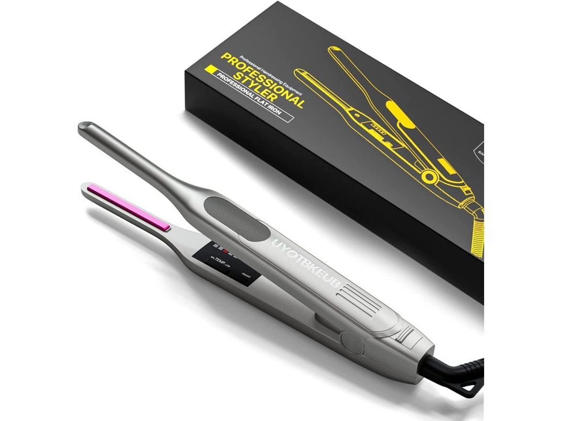 Plancha De Pelo Profesional 2 En 1 Con Placas De Cerámica, Plancha Alisadora Y Rizador Para Cabello Corto Y Barba.