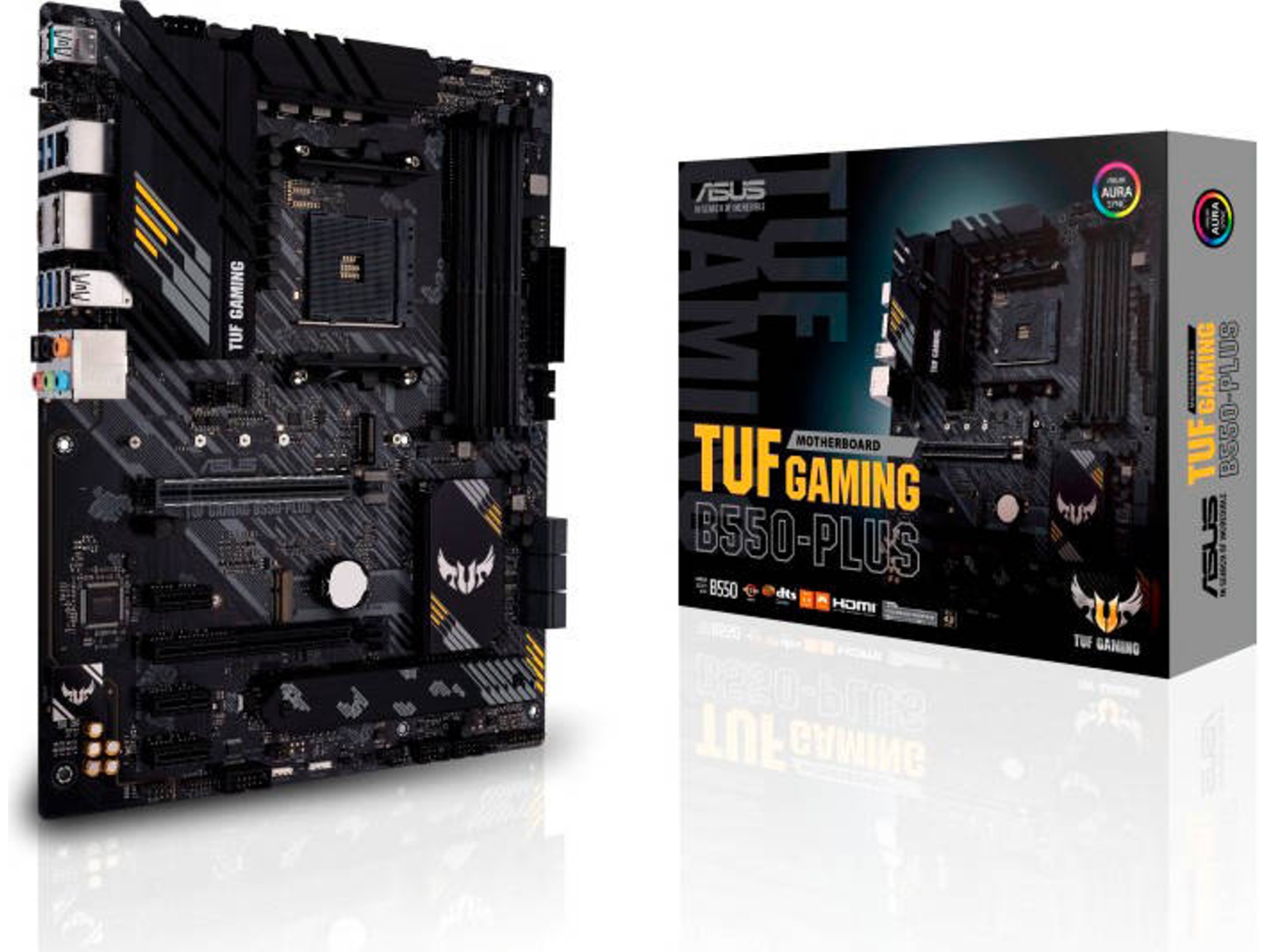 Asus Tuf Gaming b550plus placa base atx amd am4 con vrm de 10 fases pcie 4.0 dual m.2 25gb lan hdmidp usb 3.2 gen 2 y s1200a b550