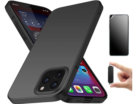 Kit Carcasa y Protector iPhone 12 Pro Max Ultimatte, Turtleshell Rígida y Soporte Magnético Negro