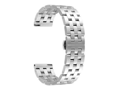 Correa de acero inoxidable 18mm diseño de 5 cuentas para Garmin Vivoactive 4S 45mm - plata