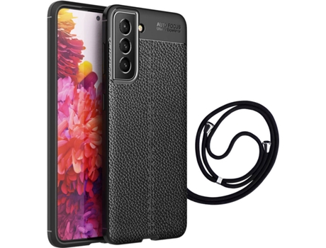 Funda Samsung S22 Plus Rugged Leather con Cordon Negro