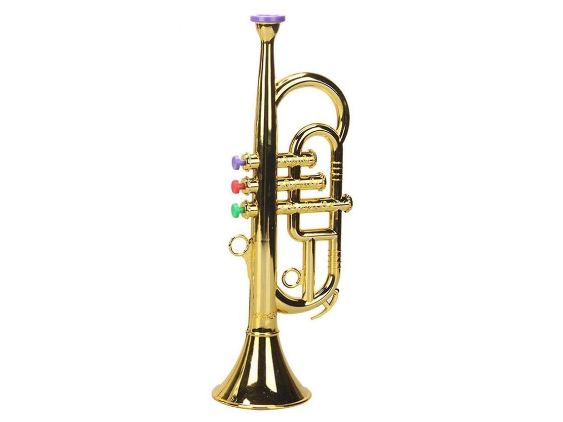 Trompeta Infantil De 3 Tonos Instrumento Musical Juguete Oro Abs Ligero Para Niños