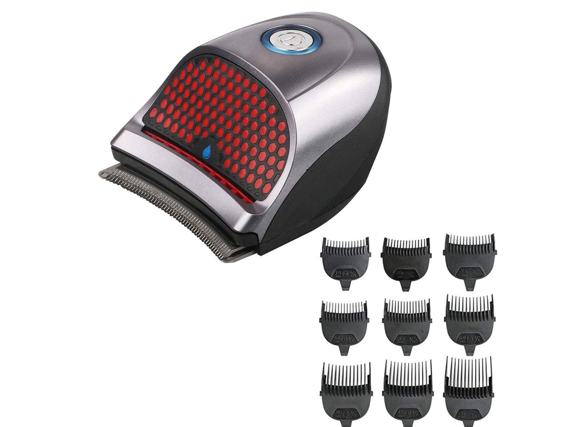 Kit de autocorte, con cable e inalámbrico, batería de litio Max, cortador ergonómico de goma, peines con guía de longitud, para un kit práctico