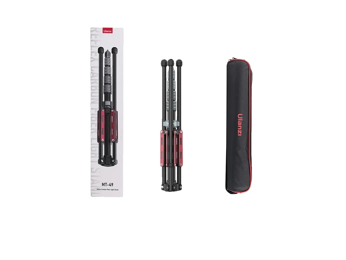 Trípode ligero de fibra de carbono, altura máxima de 194 cm, monopié plegable, 49 m OEM