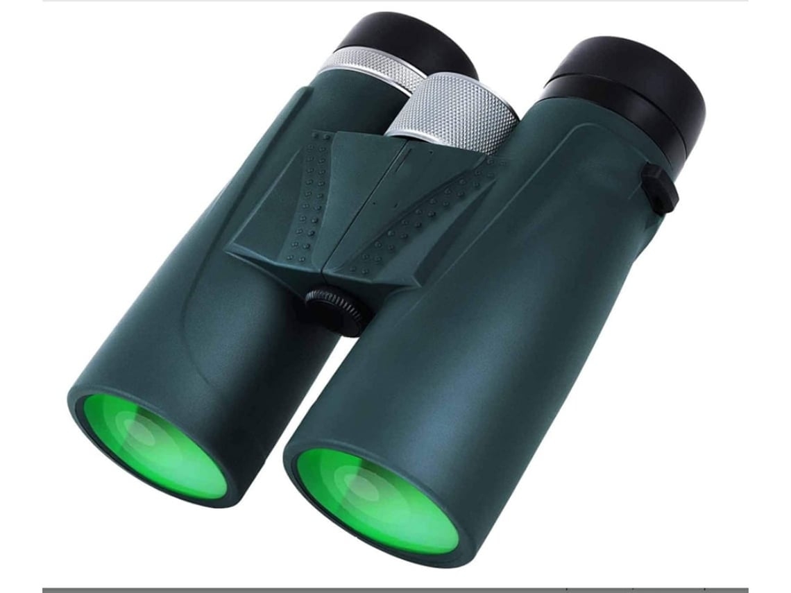 Binoculares potentes HD con prisma Bak4 para caza, turismo, conciertos, deportes y ópera, color verde USHION