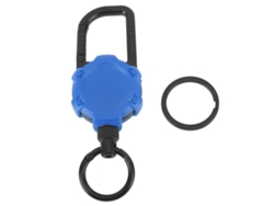 Cadena Porta Llaves Retráctil Magnética Acero Inoxidable Ganchillo Desmontaje Rápido Azul