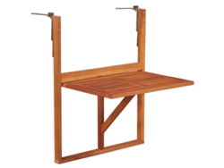 Mesa de jardín LOVELY HOME para balcón suspendida de madera de acacia maciza (64,5 x 44 x 80 cm)