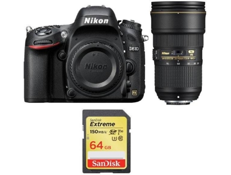 Kit Cámara Réflex NIKON D610 + AF-S 24-70MM F2.8E ED VR + Tarjeta SD de 64GB
