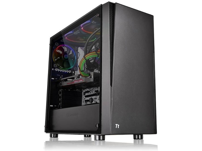 Caja PC THERMALTAKE Versa J21 Cristal Templado (ATX Mid Tower - Negro)